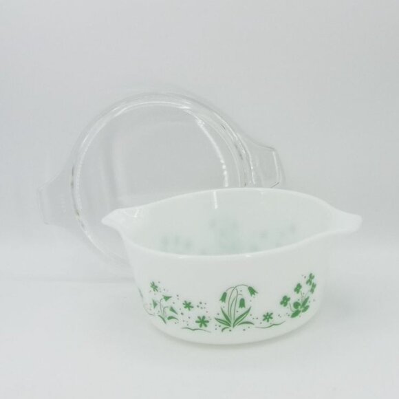 Vintage 1961 Pyrex 474-B Bride's Casserole Dish with Lid 1-1/2 Qt. Made in USA - Picture 2 of 10